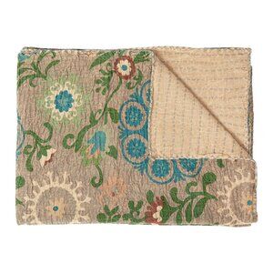 Taj Hotel Home Decor Kantha Cotton Throw | 1-Piece | Multicolor | 50"x70"